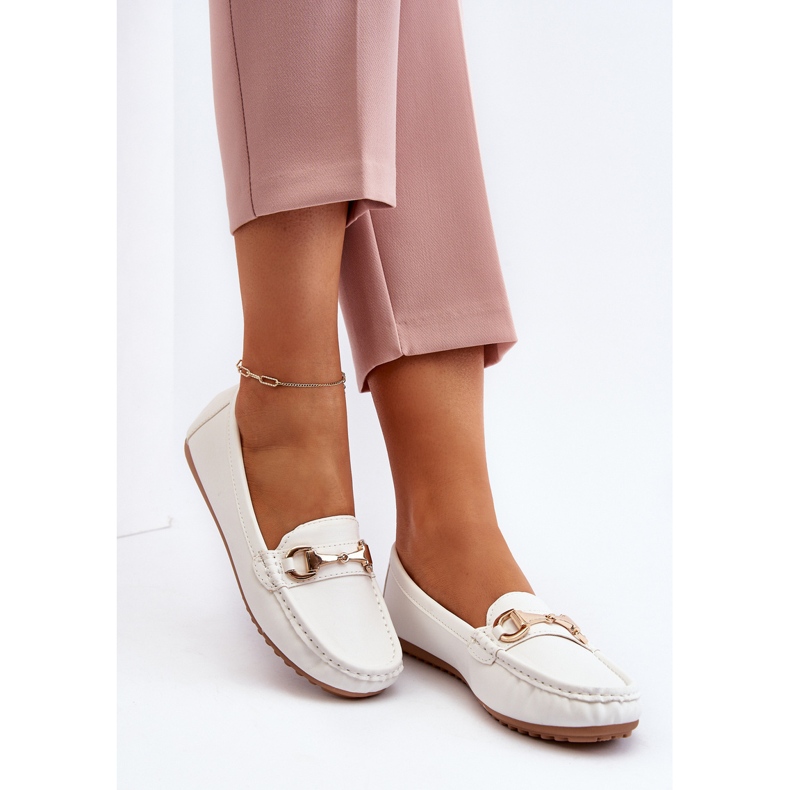 Mocassins Classiques En Cuir Écologique Pour Femme Blanc Demese 2