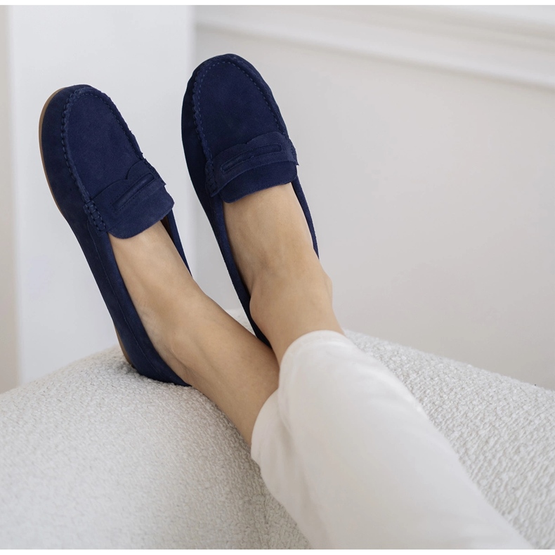 Marco Shoes Mocassins en daim bleu 2