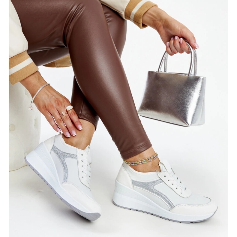 Baskets compensées Hermina blanches 1