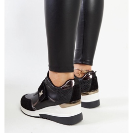Baskets compensées noires à fermeture velcro Libuse le noir 5