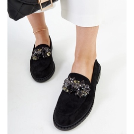 Mocassins en daim noir avec cristaux Zemzem le noir 3