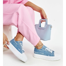 Baskets montantes à plateforme Almaz bleues 1