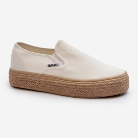 Baskets à enfiler pour femmes avec tresse Lee Cooper LCW-24-44-2430 blanc 1