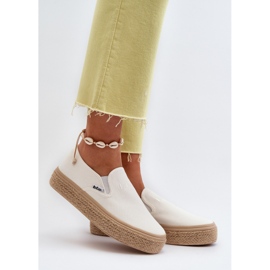 Baskets à enfiler pour femmes avec tresse Lee Cooper LCW-24-44-2430 blanche 2