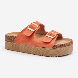 Tongs Plateforme Pour Femmes Avec Boucles Orange Lolpey 1