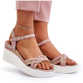 Sandales compensées multicolores Esinna 10