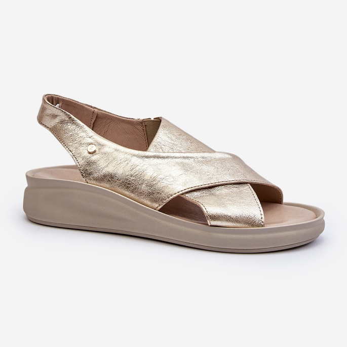 Zazoo 40392 Sandales en cuir pour femmes Doré 2