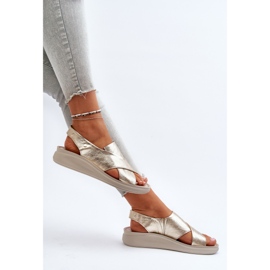 Zazoo 40392 Sandales en cuir pour femmes Doré d'or 1