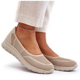 Ballerines Aviaba beiges sur plateforme et semelle compensée 9