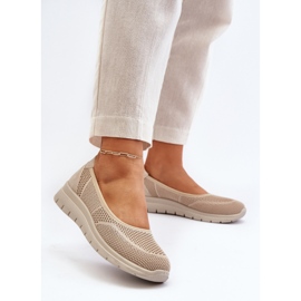 Ballerines Aviaba beiges sur plateforme et semelle compensée 3