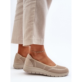 Ballerines Aviaba beiges sur plateforme et semelle compensée 7