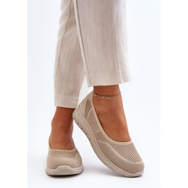 Ballerines Aviaba beiges sur plateforme et semelle compensée 8