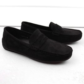 News Chaussures en daim, mocassins à enfiler pour hommes, noir Unisoft 7710 2