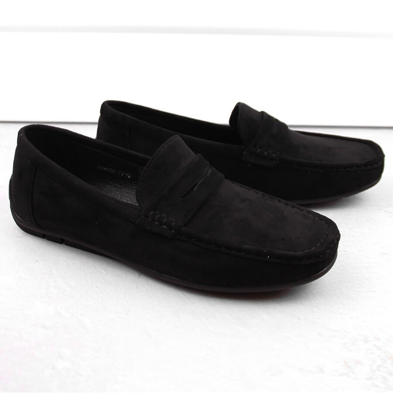 News Chaussures en daim, mocassins à enfiler pour hommes, noir Unisoft 7710 le noir 2