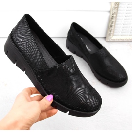 Chaussures compensées slip-on en cuir noir brillant Filippo DP6161 le noir 1