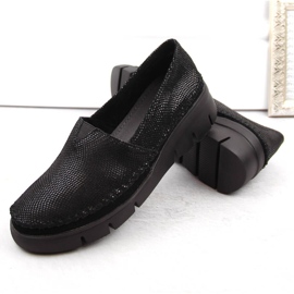 Chaussures compensées slip-on en cuir noir brillant Filippo DP6161 le noir 3