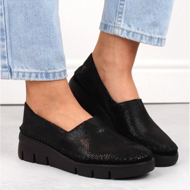 Chaussures compensées slip-on en cuir noir brillant Filippo DP6161 le noir 6
