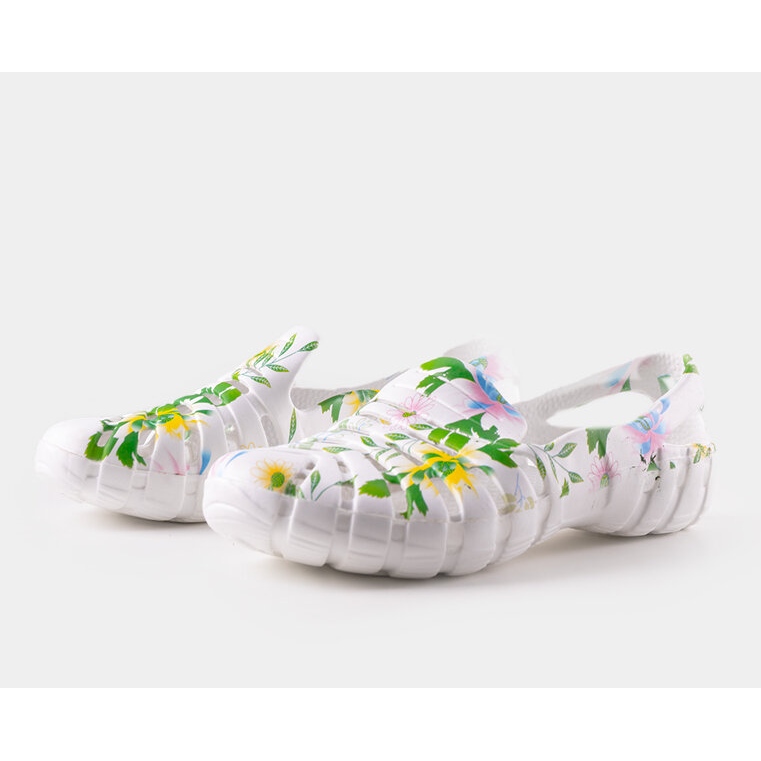 Tongs en caoutchouc blanc à motif Eliano blanche 1