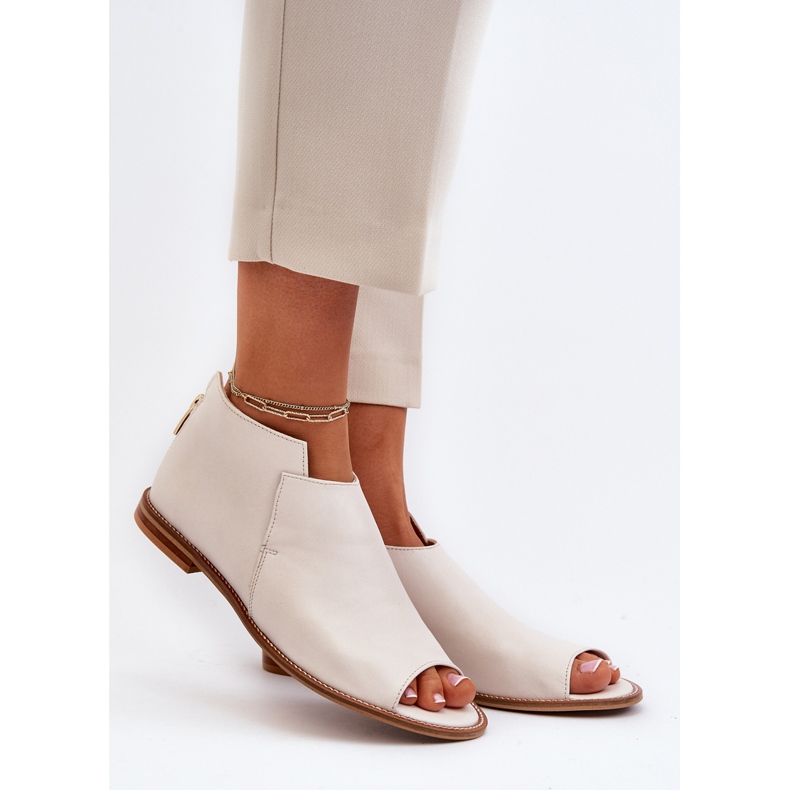 Sandales en cuir pour femmes Laura Messi 2443 blanche 1