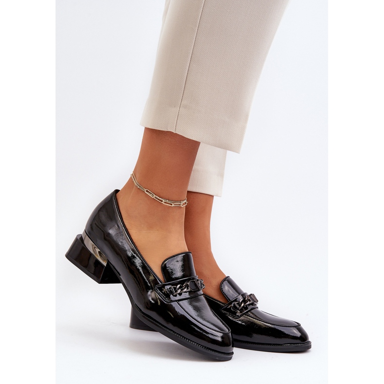 Vinceza Chaussures à Talons Bas en Cuir Verni pour Femme Noir Albreide le noir 2