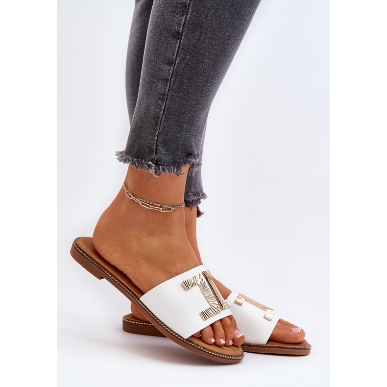 Seastar Tongs pour femmes avec décoration, blanches Ollavia 2 Seastar Tongs pour femmes avec décoration, blanches Ollavia 2