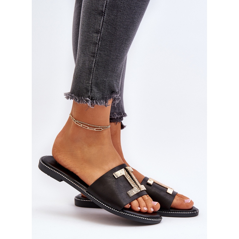 Seastar Tongs pour femmes avec décoration, Noir Ollavia 2