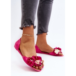 Ballerines Femme En Caoutchouc À Fleurs Fuchsia Junikla rose 3