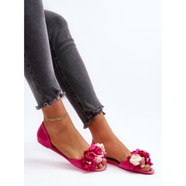 Ballerines Femme En Caoutchouc À Fleurs Fuchsia Junikla rose 6