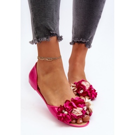 Ballerines Femme En Caoutchouc À Fleurs Fuchsia Junikla rose 5