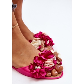 Ballerines Femme En Caoutchouc À Fleurs Fuchsia Junikla rose 4