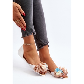 Ballerines femme en caoutchouc à fleurs, blanc Junikla blanche 7