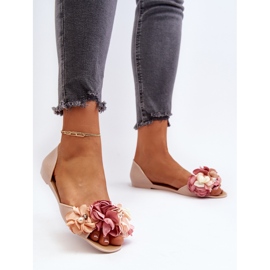 Ballerines Femme En Caoutchouc À Fleurs, Beige Junikla 3