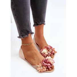 Ballerines Femme En Caoutchouc À Fleurs, Beige Junikla 8
