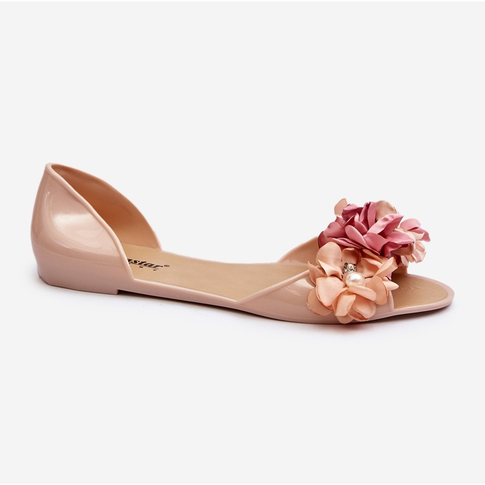 Ballerines Femme En Caoutchouc À Fleurs, Beige Junikla 1
