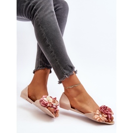 Ballerines Femme En Caoutchouc À Fleurs, Beige Junikla 7
