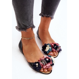 Ballerines Femme En Caoutchouc À Fleurs Noir Junikla le noir 5