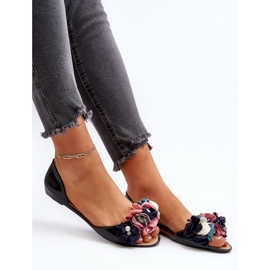 Ballerines Femme En Caoutchouc À Fleurs Noir Junikla le noir 6