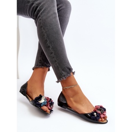 Ballerines Femme En Caoutchouc À Fleurs Noir Junikla le noir 7