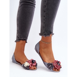 Ballerines Femme En Caoutchouc À Fleurs Gris Junikla 5