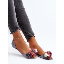 Ballerines Femme En Caoutchouc À Fleurs Gris Junikla 7