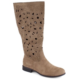 Jezzi W bottes ajourées JEZ423B marron brun 1