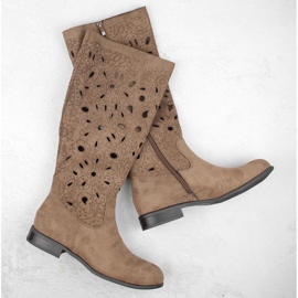 Jezzi W bottes ajourées JEZ423B marron brun 2
