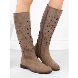 Jezzi W bottes ajourées JEZ423B marron brun 6