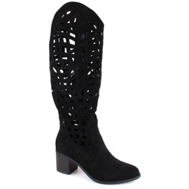 Jezzi W JEZ427 bottes ajourées, noir le noir 1