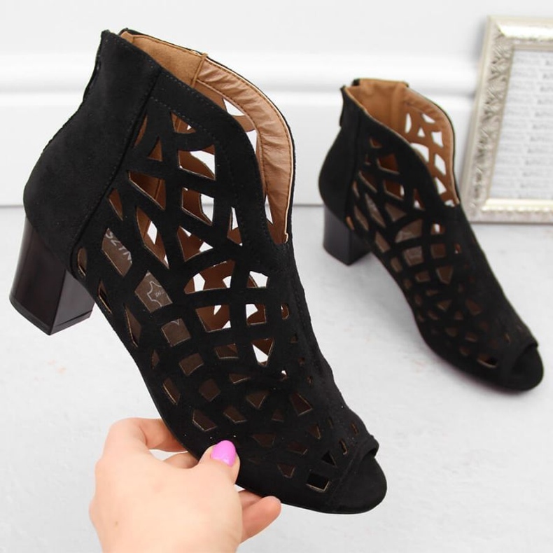 Bottines M.Daszyński W SAN32A en daim noir le noir 2