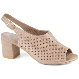 Potocki W WOL156C sandales à talons hauts en daim, beige 1