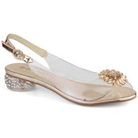 Sandales transparentes Potocki W WOL227A dorées d'or 1