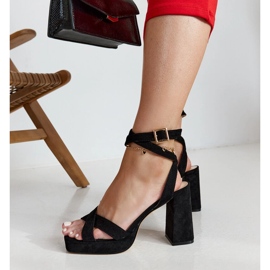 Sandales à talons Salla en daim noir le noir 3