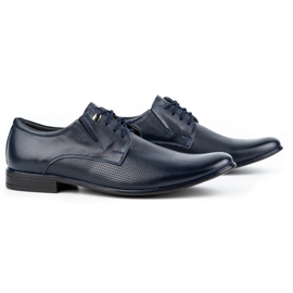 Olivier Chaussures élégantes en cuir pour hommes 302T3, bleu marine 2