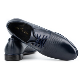 Olivier Chaussures élégantes en cuir pour hommes 302T3, bleu marine 3